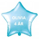 LYSEBLÅ FOLIEBALLOG MED PERSONLIG NAVN thumbnail