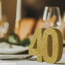 GULLGLITRENDE BORDDEKOR 40 ÅR (illustrasjonsbilde) thumbnail