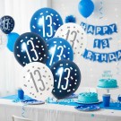 BLÅ BALLONGER OG PYNT TIL 13-ÅRSDAG (illustrasjonsbilde) thumbnail
