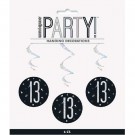 SVART OG SØLVGLITRENDE HENGENDE PYNT 13 ÅR thumbnail