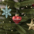 RØD HJERTEFORMET JULEKULE MED NAVN thumbnail