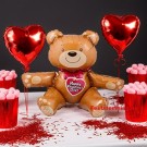 SITTENDE BALLONGBAMSE MED HJERTE (illustrasjonsbilde) thumbnail