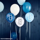 BLÅ, HVITE OG LYSEBLÅ BALLONGER TIL 13-ÅRSDAG (illustrasjonsbilde) thumbnail