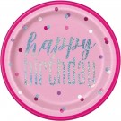 PINK GLITZ HAPPY BIRTHDAY TALLERKENER thumbnail