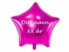 ROSA FOLIEBALLONG MED NAVN OG ALDER thumbnail