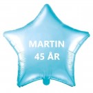 LYSEBLÅ FOLIEBALLONG MED EGET NAVN OG ALDER thumbnail