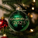 MIN FØRSTE JUL - JULEKULE MED NAVN OG ÅRSTALL (GRØNN BLANK) thumbnail