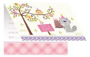 HAPPI WOODLAND ROSA INVITASJONER