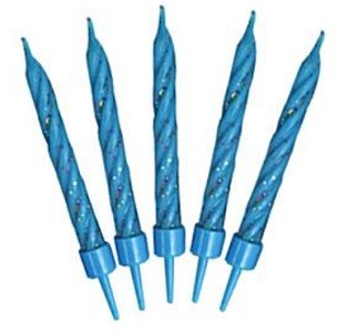 BLÅ GLITTERLYS TWIST (10-pk)