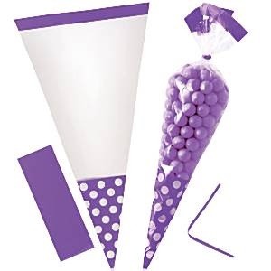 LILLA POLKA DOT CELLOFAN GODTEPOSER (10-pk)