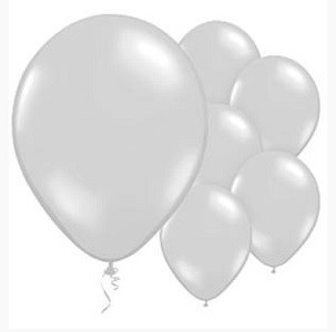 SØLVBALLONGER - METALLISK (10-pk)