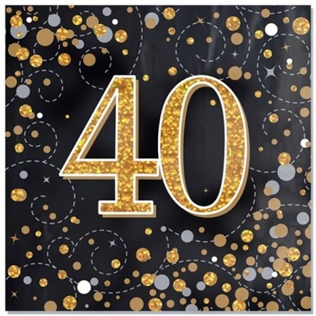 GULLGLITRENDE SERVIETTER 40