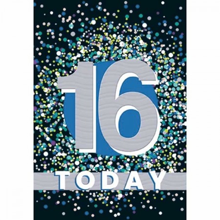 BURSDAGSKORT 16 ÅR - BLUE SPARKLING