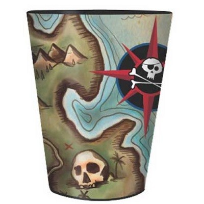PIRATENES SKATTEKART PLASTKOPP (1 stk)