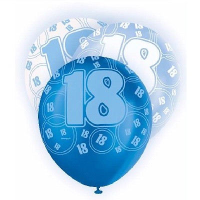 BLUE GLITZ BALLONGER 18 ÅR