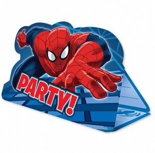 SPIDER MAN INVITASJONER (8-pk)