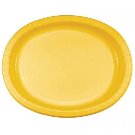 GULE OVALE TALLERKENER / SERVERINGSFAT (8-pk)