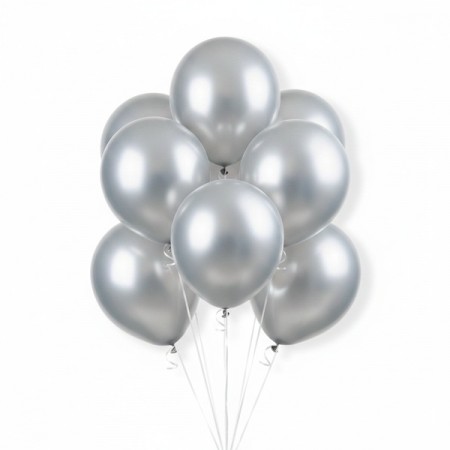 SØLVBALLONGER - METALLISK (10-pk)