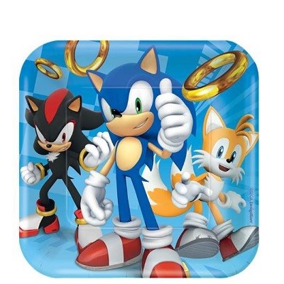 SONIC THE HEDGEHOG KVADRATISKE DESSERT TALLERKENER