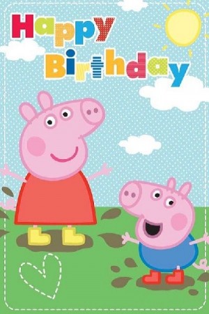 STORT PEPPA GRIS BURSDAGSKORT