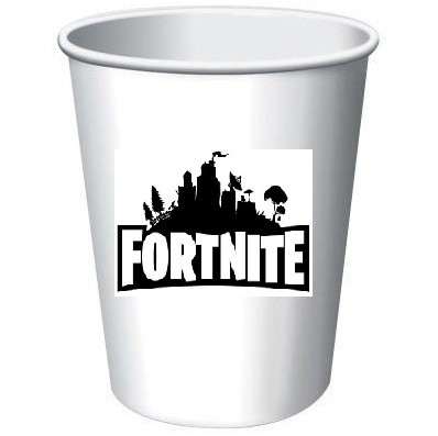 LAG HVITE PAPPKOPPER MED FORTNITE LOGO