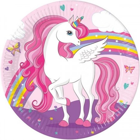 RAINBOW UNICORN TALLERKENER