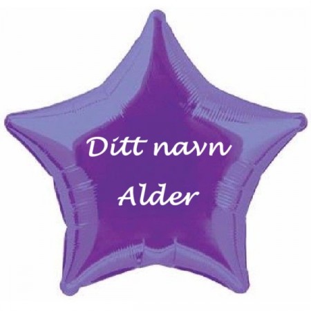 LILLA STJERNEFORMET FOLIEBALLONG MED NAVN / ALDER (51 cm)