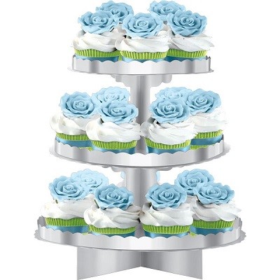 SØLVFARGET CUPCAKE STATIV