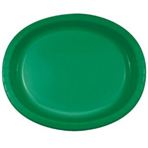 MØRKEGRØNNE OVALE TALLERKENER / SERVERINGSFAT (8-pk)