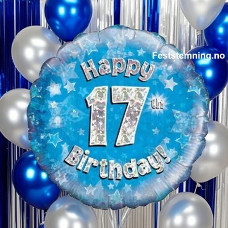 BLÅ FOLIEBALLONG 17 ÅR