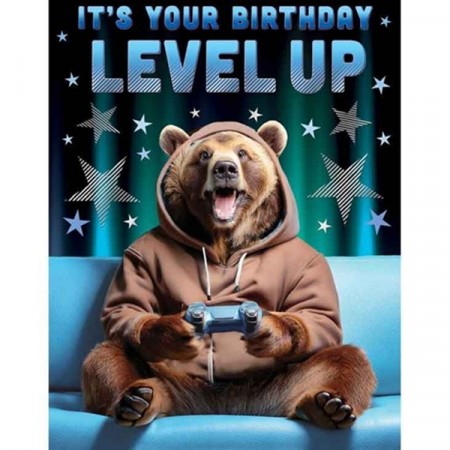 GAMING BURSDAGSKORT - LEVEL UP