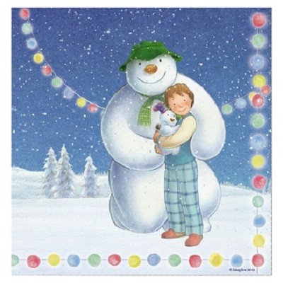 THE SNOWMAN AND THE SNOWDOG SERVIETTER