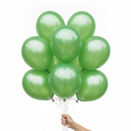 LIMEGRØNNE BALLONGER - PERLE (10-pk)