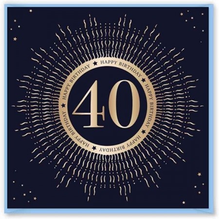 BURSDAGSKORT 40 ÅR - BLACK & GOLD