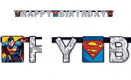 SUPERMANN HAPPY BIRTHDAY BANNER