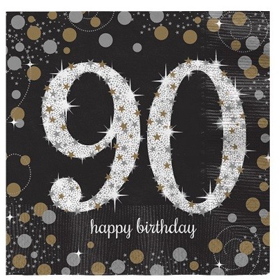 GOLD SPARKLING CELEBRATION SERVIETTER 90