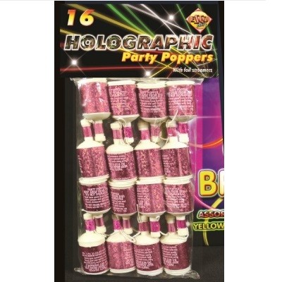 PARTY POPPERS - ROSA (16-pk)
