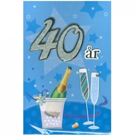 HÅNDLAGET BURSDAGSKORT 40 ÅR