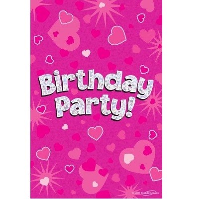 PINK SPARKLE INVITASJONER (8-pk)