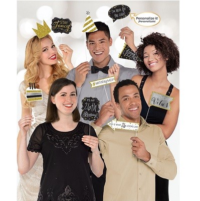 GOLD SPARKLING CELEBRATION PHOTO PROPS