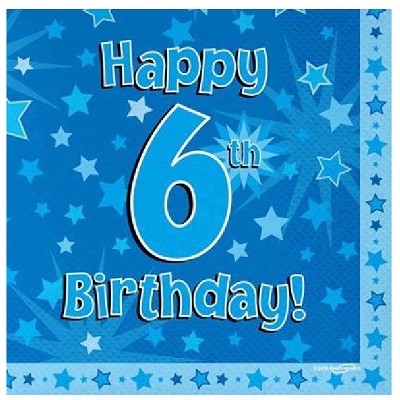BLÅ SERVIETTER 6 ÅR