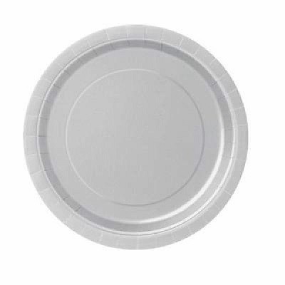 SØLVFARGEDE DESSERT TALLERKENER (20-pk)