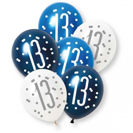 BLUE GLITZ BALLONGER 13 ÅR