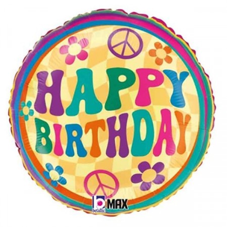 GROOVY HAPPY BIRTHDAY FOLIEBALLONG