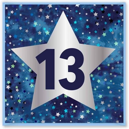 BURSDAGSKORT 13 ÅR - BLUE STAR