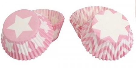 PINK STAR CUPCAKE FORMER (100-pk)