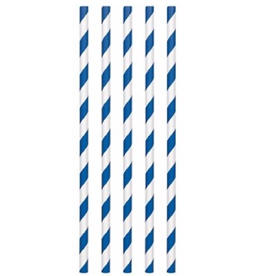 ROYAL BLÅSTRIPEDE PAPIRSUGERØR (12-pk)
