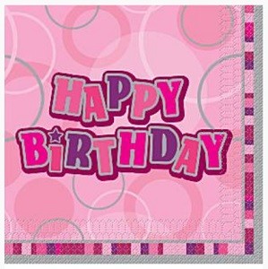 ROSA HAPPY BIRTHDAY SERVIETTER