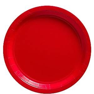RØDE PAPPTALLERKENER - APPLE RED (8-pk)