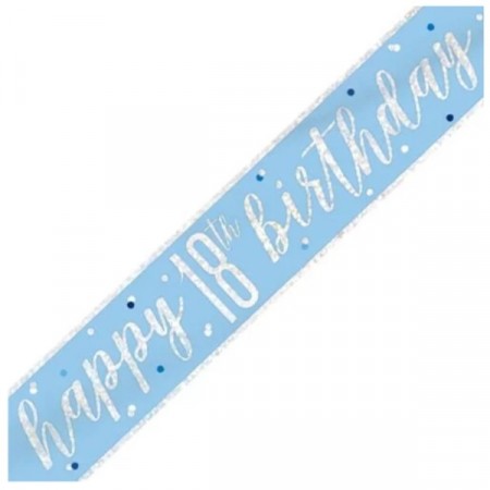 BLUE GLITZ HAPPY BIRTHDAY BANNER 18